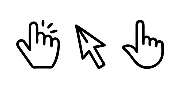 Mouse click cursor icon set
