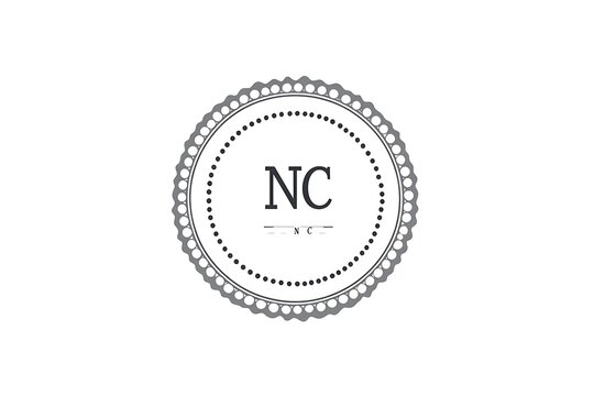 A circular logo with the letters NC in the center surrounded by dotted lines and a decorative border on a white background