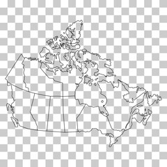 Naklejka premium Canada map symbol shape, travel web flat concept icon vector illustration .