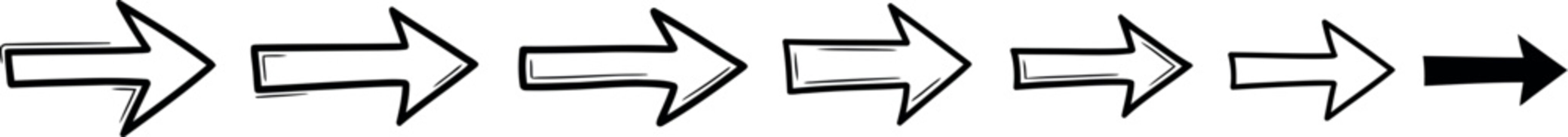 A group of arrows pointing in different directions on a white background, forming an arrow  pattern.