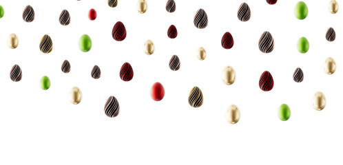 Elegant Easter egg assortment, perfect for holiday greetings, decorations, and spring-themed designs. Features vibrant c © vegefox.com