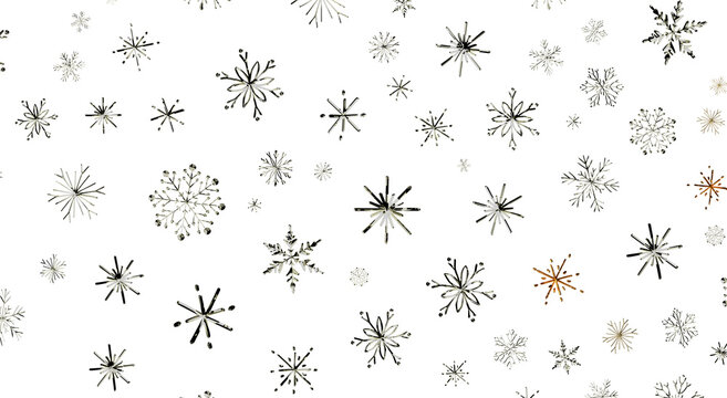 Seamless winter snowflake pattern on white background. Perfect for holiday design, seasonal cards,