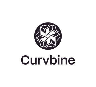 Compact circular emblem with interlocking geometric shards forming a dynamic abstract core. Dense, structured, and modern feel, suitable for tech, data, blockchain, or innovation-driven brands.