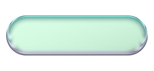 Obraz premium mint green glossy glass rounded rectangle button ui element with soft gradient highlight modern app interface banner design
