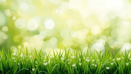 Fototapeta premium Emerald grass, emblem of warmer seasons. Abstract backdrop for commerce and growth.