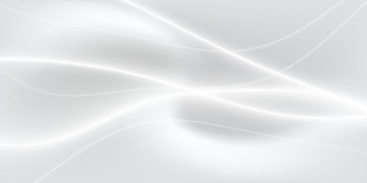 Silver abstract background with neon glowing lines. Sleek metallic surface with vibrant neon light trails creating a futuristic and dynamic effect. Ideal for technology, innovation, and digital design