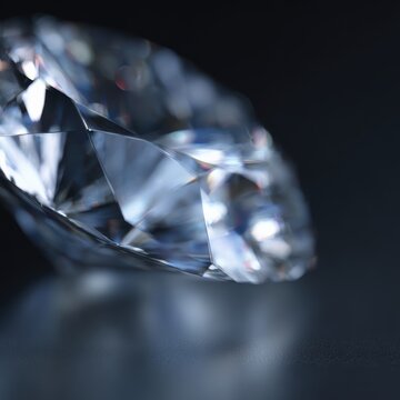 Hyper-realistic diamond texture macro with prismatic reflections and sharp facets
