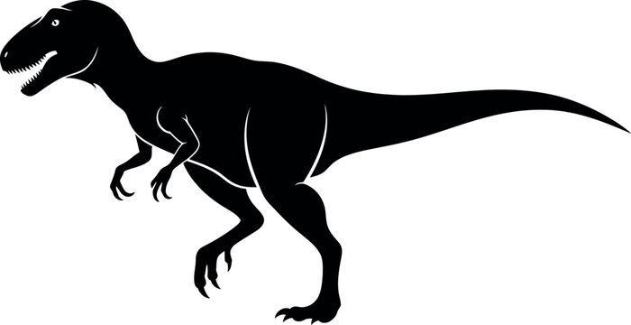 Black silhouette of a fierce dinosaur