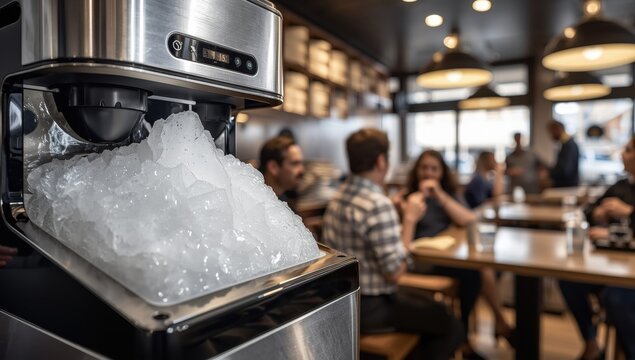 Premium Bingsu ice maker; detailed view; culinary sector; caf&eacute;
