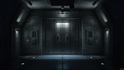 Obraz premium Reinforced entrance in the shelter.
