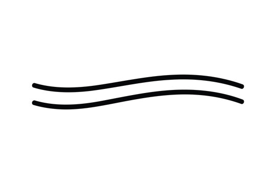 A minimalist graphic design featuring two parallel wavy lines isolated on a clean white background Vector