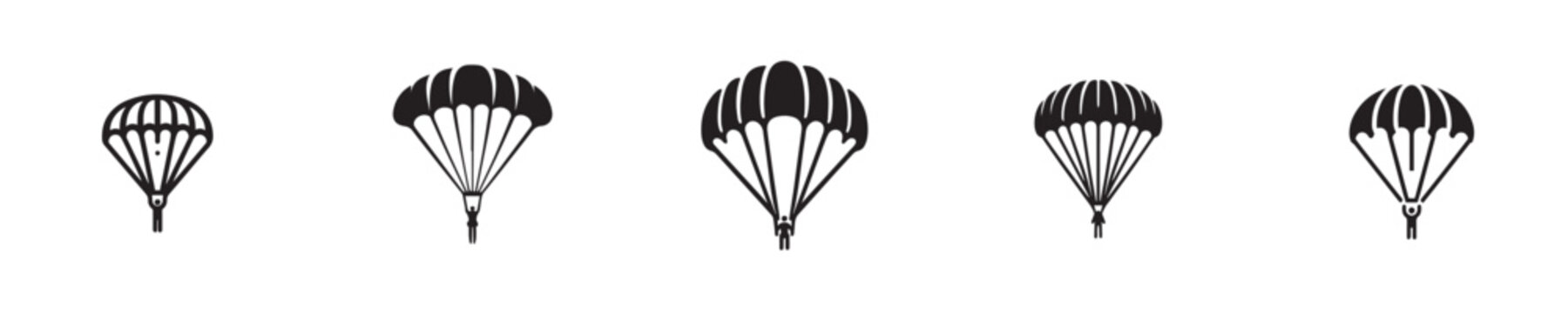 parachute vector with silhouette style