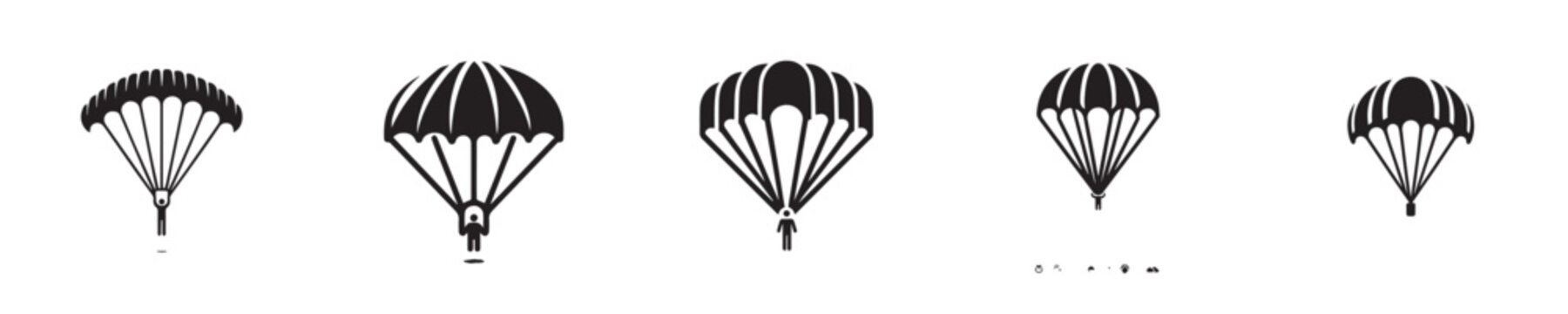 parachute vector with silhouette style