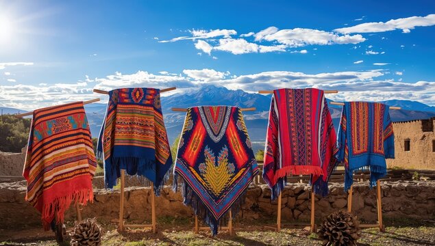 Shades of ponchos from Peru