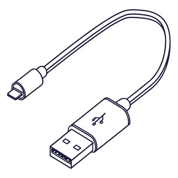 Usb cable with usb and type c connectors