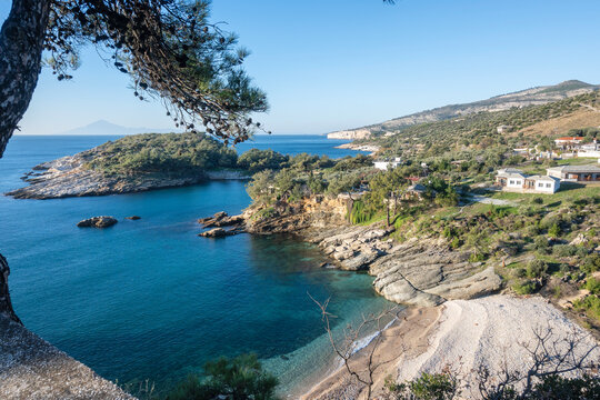 The coastline of Thassos island, Greece