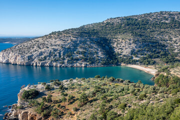 Obraz premium The coastline of Thassos island, Greece