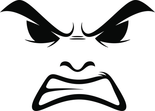 Angry face emoji with furrowed brows and frowning mouth