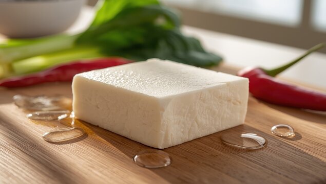 White Tofu is a type of tofu made from processed soybeans shaped and pressed into form.