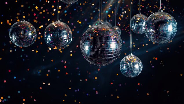 mirror spheres against a dark backdrop