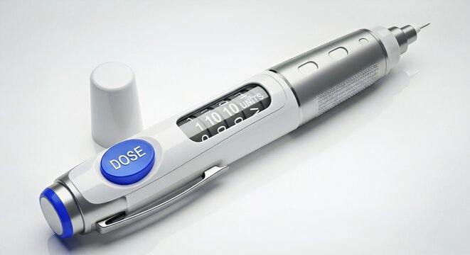 Insulin Injection Pen for Diabetes Treatment &ndash; Medical Device and Healthcare Technology Concept