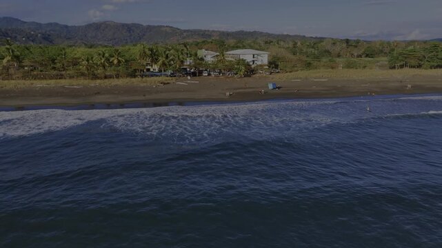 Hermosa Beach Costa Rica Drone Aerial, Tropical Coastline & Pacific Ocean Waves