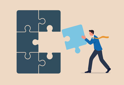 Incomplete, unfinished business strategy or finalize, problem solution metaphor, jigsaw puzzle with uncompleted missing piece