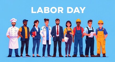 Fototapeta premium Celebrating labor day with diverse workers