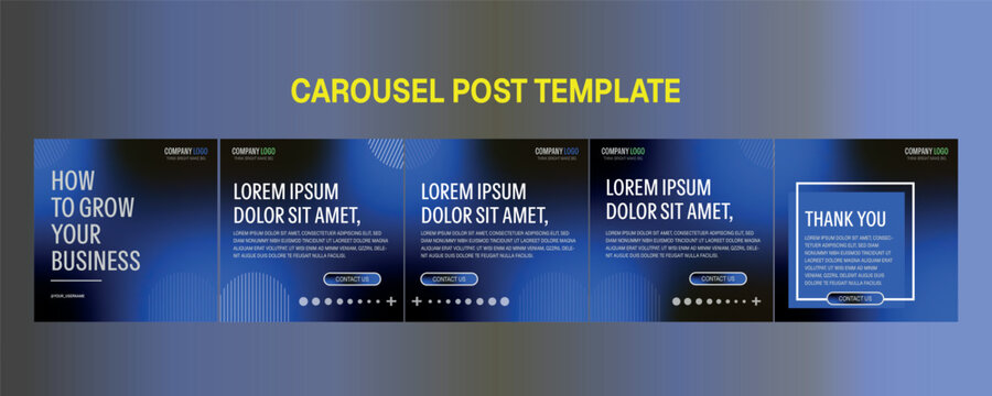 Set of LinkedIn carousel post, social media Instagram carousel post, modern and editable business carousel template design