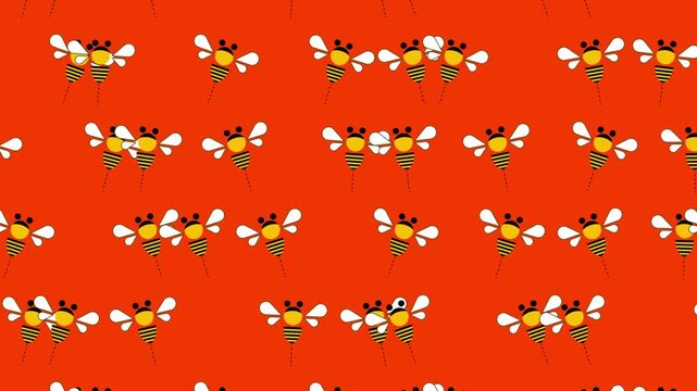 かわいい蜂が飛ぶループアニメーション背景