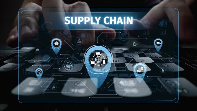 Supply chain processes with data-driven logistics, transportation, and distribution. enhances operations. Supply chain improves efficiency. Supply chain integrates logistics and delivery. Muxer