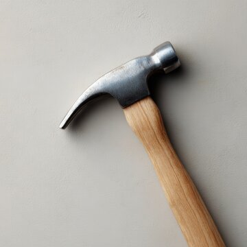 claw hammer with wooden handle carpentry tool construction concept