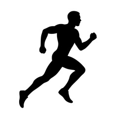 Obraz premium A black silhouette of a man running quickly