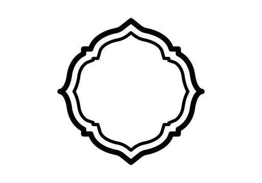 Marco decorativo de forma sim&eacute;trica con borde doble negro