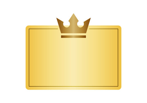 Marco dorado rectangular con una corona real en la parte superior