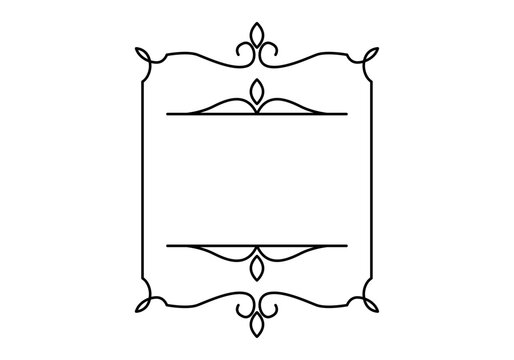 Marco ornamental de l&iacute;neas finas con detalles de volutas y elementos florales