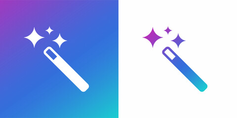 Magic Wand Icon Set with Sparkles for AI Artificial Intelligence, Photo Editing, and Image Enhancement. Modern Gradient Vector Symbol for UI Web Design and App Interface. Generative Ai icons -17.eps © Muhammad