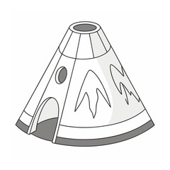 Tipi Tent with Abstract Design Illustration © Ety
