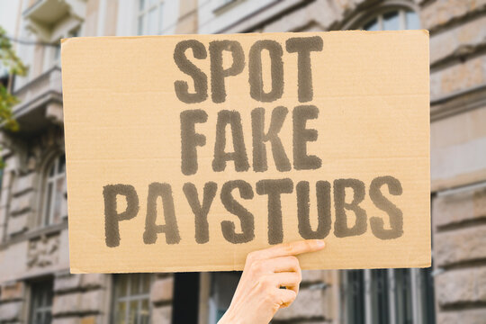 "Spot Fake Paystubs" Knowing how to spot a fake pay stub can help landlords and lenders avoid being deceived by fraudulent income claims. FRAUD. PAYSTUB. TENANT. RENTAL. SCREENING.