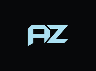 Fototapeta premium Az logo design element with blue color on transparent background