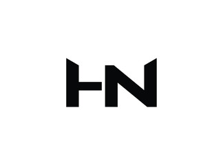 Obraz premium Modern stylized letter h and n logo design element