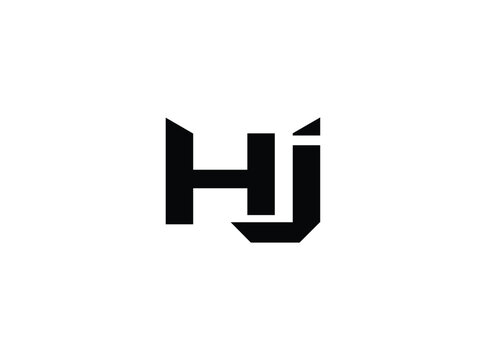Modern stylish abstract letter hj logo design for business branding