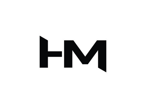 Modern geometric hm logo design on transparent background