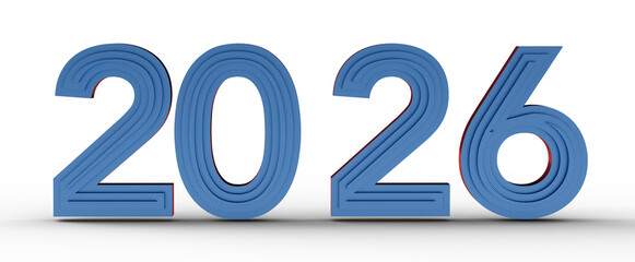 Stylish 2026 design. Ideal for new year greetings, futuristic concepts, and representing future trends.  Suitable for va © vegefox.com