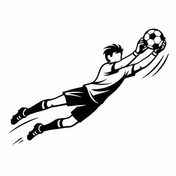 Portero de f&uacute;tbol en vuelo