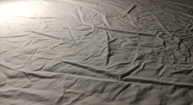 Crinkled fabric texture with wrinkles and folds close up