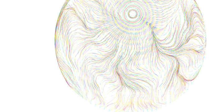 Unique artistic swirling lines with vibrant colors on white, representing movement and energy.