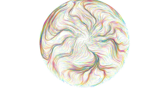 Abstract artwork featuring swirling colorful lines. A vibrant and dynamic visual element perfect for design pr