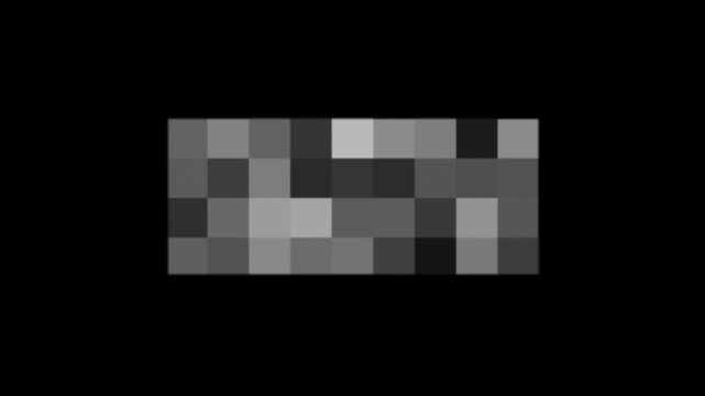 Abstract square mosaic blur censored animation on transparent background 4K