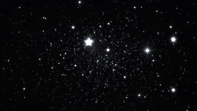 Winter Solstice Night Sky with Simple Star Arrangement